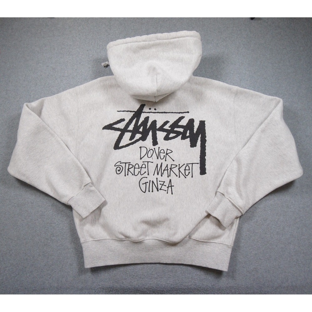 Stussy Hoodie Mens Small Gray Dover Street Market Ginza Pullover Sweatshirt